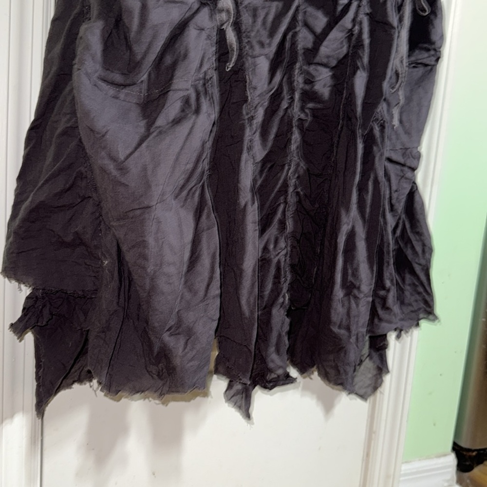 Sweet Sinammon Black Raw Edge Witch Wench Ren Faire Maxi Skirt With Pockets M - Picture 8 of 13